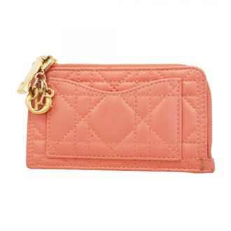 Dior Pink Leather Coin Purse/Coin Case (Pre-Owned)