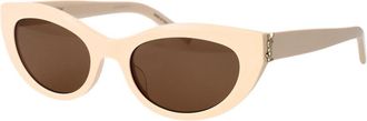 Saint Laurent Stijlvolle zonnebril SL M115 - Dames - Zonnebrillen - Beige - 54 MM - Accessoires