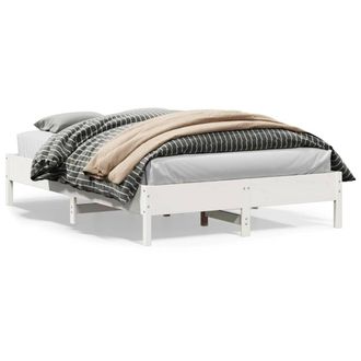 Berkfield Home Bed Frame without Mattress White 150x200 cm King Size Solid Wood Pine