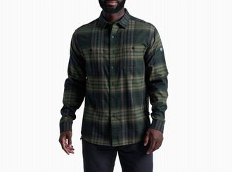 K&uuml;hl Fugitive Flannel Long Sleeve Shirt In Dark Forest
