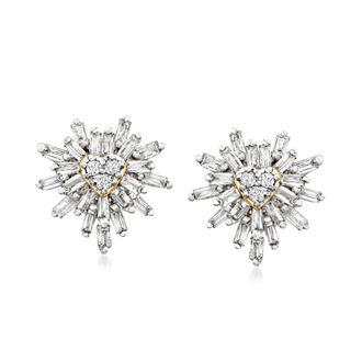 Canaria Canaria Diamond Heart Burst Earrings in 10kt Yellow Gold