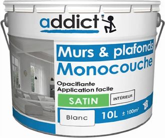 Addict Pintura Acr&iacute;lica Satin Monocapa 10 Litros Blanca - Addict