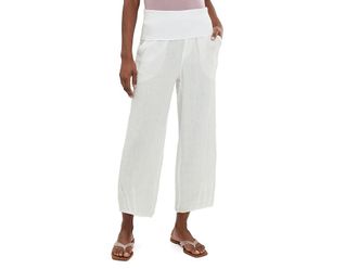 Xcvi Vasco Crop Womens Clothing White : LG (Womens 12-14), Linen