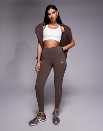 New Balance RC - Leggings da 25 pollici marrone cioccolato