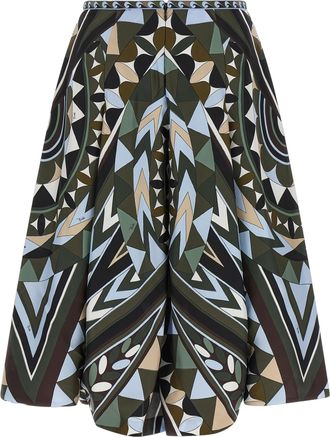 Emilio Pucci Womens Multicolor Silk Midi Skirt