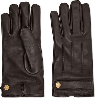 Tom Ford leather cashmere-lining gloves - men - Lamb Skin/Cashmere - 10.5 - Brown