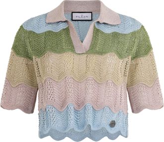 Philipp Plein Knitted Polo T-Shirt Color Wave