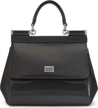 Dolce & Gabbana KIM DOLCE&GABBANA small Sicily top-handle bag - women - Calf Leather/CALFSKIN/Cotton - One Size - Black
