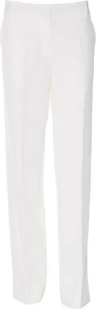 Julie Fagerholt - Heartmade Off White Klassieke Elastische Taillebroek - Dames - Straight fit broeken - Wit - S - Polyester - Broeken