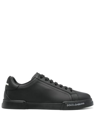 Dolce & Gabbana Portofino sneakers - men - Calf Leather/Rubber/Calf Leather/Fabric - 44.5 - Black