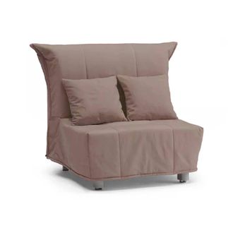 Dmora Sofa Cama Dabargi, Sof&aacute; Individual, 100% Made In Italy, Sill&oacute;n De Sal&oacute;n Con Apertura Trolley, En Tela Acolchada, Con Almohadas Incluidas, Cm 85x90h85,