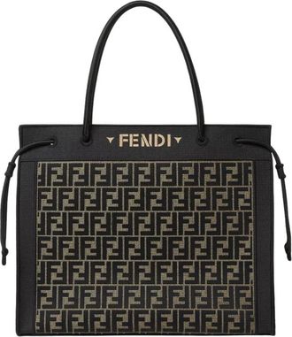 Fendi Logo Roma Shopper - Dames - Shoppers - Bruin - ONE Size - Tassen