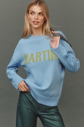 English Factory Ribbed Hem Graphic Sweater