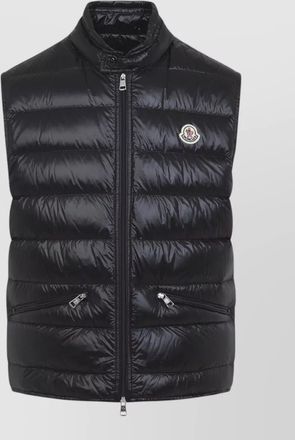 Moncler high collar puffer quilted sleeveless jacket