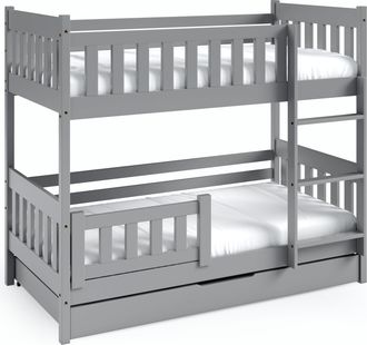 AKL FURNITURE Cama infantil pino gris 80x190