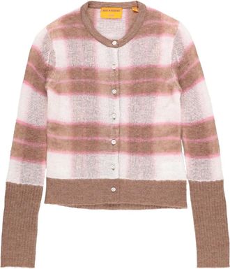 Guest In Residence Cardigan a quadri - Bianco