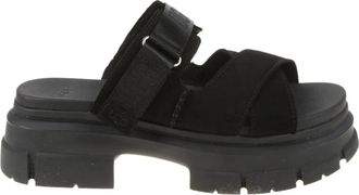 UGG Zwarte Su&egrave;de Slide Sandaal - Dames - Sandalen - Zwart - 37 EU - Su&egrave;de - Schoenen