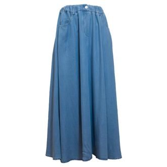 Emma & Gaia Midi Rok - Dames - Midirokken - Blauw - M - Rokken