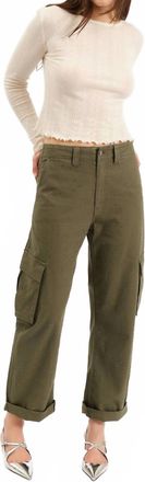 Daze Womens Squad Curved Leg Cargo Pant In Green