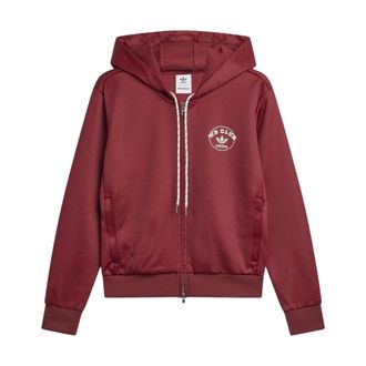 adidas Track Hoodie - Heren - Sportshirts - Rood - L - Katoen - Fitness
