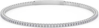 Pompeii3 1Ct Diamond Flexible Oval Bangle Womens Bracelet 14k White Gold Lab Grown Size: 6.75
