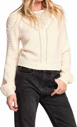 Saltwater Luxe Gianny Crewneck Sweater In Cream