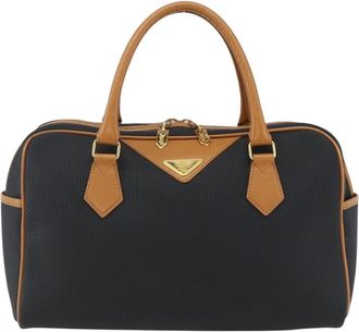 Saint Laurent Vintage Handbag Canvas Black Canvas Handbag (Pre-Owned)