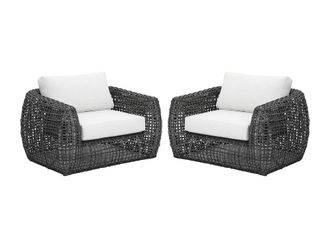 VENTE-UNIQUE.COM Sill&oacute;n de jard&iacute;n resina gris antracita