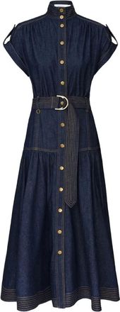 Zimmermann Midi Dresses, female, Blue, Size: M Denim Midi Dress