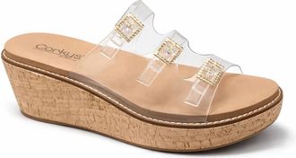 Corkys Footwear WomenS Dont Mind Me Wedge Sandals In Clear