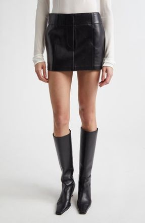 Stand Studio Jayda Leather Miniskirt in Black at Nordstrom, Size 10 Us