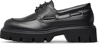 Loriblu Zwarte kalfsleren loafer - Dames - Bootschoenen - Zwart - 39 EU - Leer - Schoenen