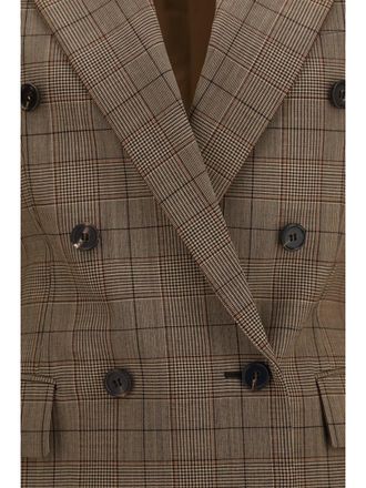 Chlo&eacute; Womens Blazer Double-Breasted Merino Wool Brown-Beige Jacket Brown/beige