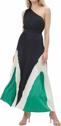 FORE COLLECTION Angela Colorblock Maxi Dress In Black/multi