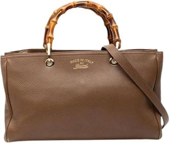 Gucci Pre-owned Handbags, female, Brown, Size: ONE SIZE Pre-owned Bamboo Shopper Satchel