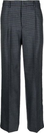 Pantaloni Torino check-print virgin wool trousers - women - Virgin Wool - 40 - Blue