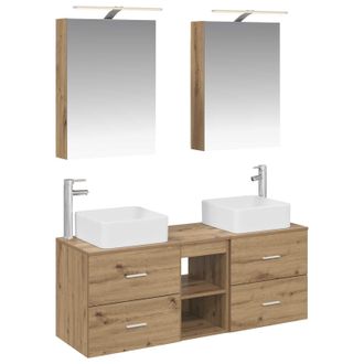 vidaXL Juego De Muebles De Ba&ntilde;o 5 Uds. Roble Artisan Vidaxl