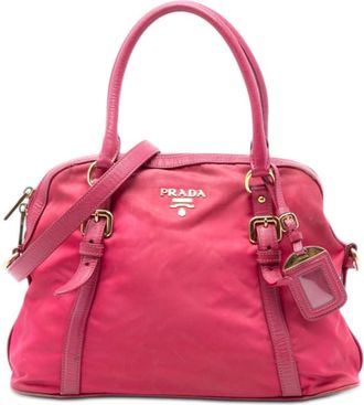Prada Pre-owned Prada Saffiano Trimmed Tessuto Dome Satchel Ladies QUDVMXL8OLHN3O5O