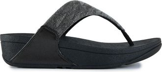FitFlop Fitflop Womens Lulu Glitz Toe-post Sandals - Black Textile - Size UK 6