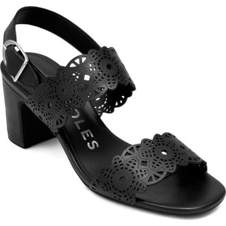 Aerosoles Glen Slingback Sandal in Black Perf Fx Nappa at Nordstrom, Size 6.5