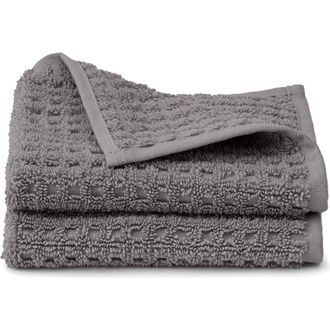 Boll & Branch Set of 2 Waffle Organic Cotton Washcloths in Stone at Nordstrom