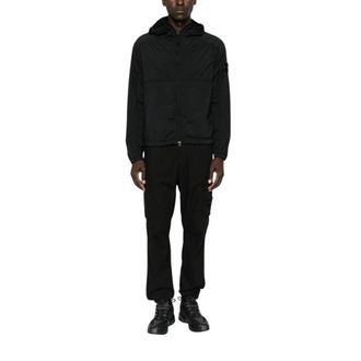 Stone Island Ultralichte Nylon Stretch-TC Jack met Capuchon - Heren - Windbreakers - Zwart - 2XL - Nylon - Fitness