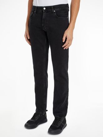 Calvin Klein Jeans Straight-Jeans CALVIN KLEIN JEANS AUTHENTIC STRAIGHT, Herren, Gr. 30, L&auml;nge 34, schwarz (denim schwarz), Denim/Jeans, Obermaterial: 100% Baumwolle, un