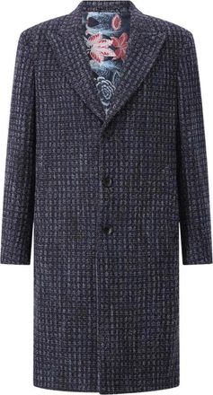Etro Single-Breasted Coats - Heren - Mantel - Blauw - XL - Wol - Jassen