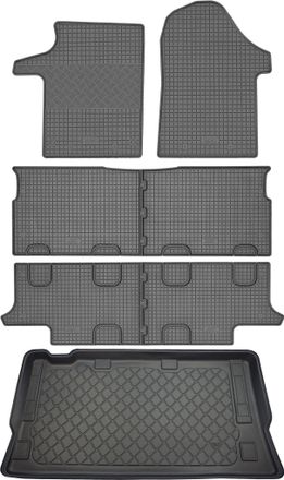 OEM Mercedes Vito W447 Van (5 Puertas) Desde 10.2014 Set - Alfombrillas De Goma Para Coche + Alfombrilla Para Maletero