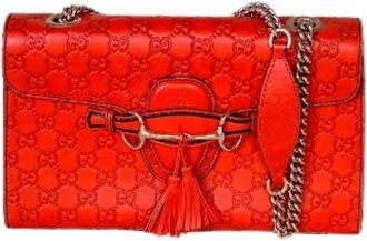 Gucci Pre-owned Emily Schoudertas - Dames - Vintage Schoudertas - Rood - ONE Size - Leer - Vintage