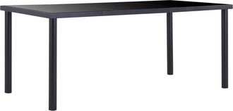vidaXL Vidaxl - Mesa De Comedor De Vidrio Templado Negro 180x90x75 Cm