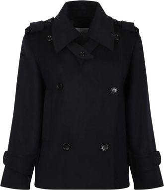 Max Mara Laveno Oversized Trenchcoat - Dames - Zomerjassen - Blauw - XS - Wol - Jassen