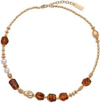 Eye Candy Los Angeles Georgina Beaded Necklace in Gold at Nordstrom Rack