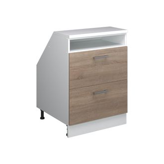 Vicco Armario De Cocina Para Techo Inclinado R-line, Sonoma, 60 Cm Con 2 Cajones, Carcasa 60 Cm De Profundidad, Vicco